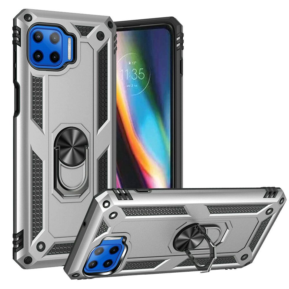 Custodia per Motorola Moto G Pure Hybrid TPU resistente 360 anello girevole supporto - Foto 26 di 26