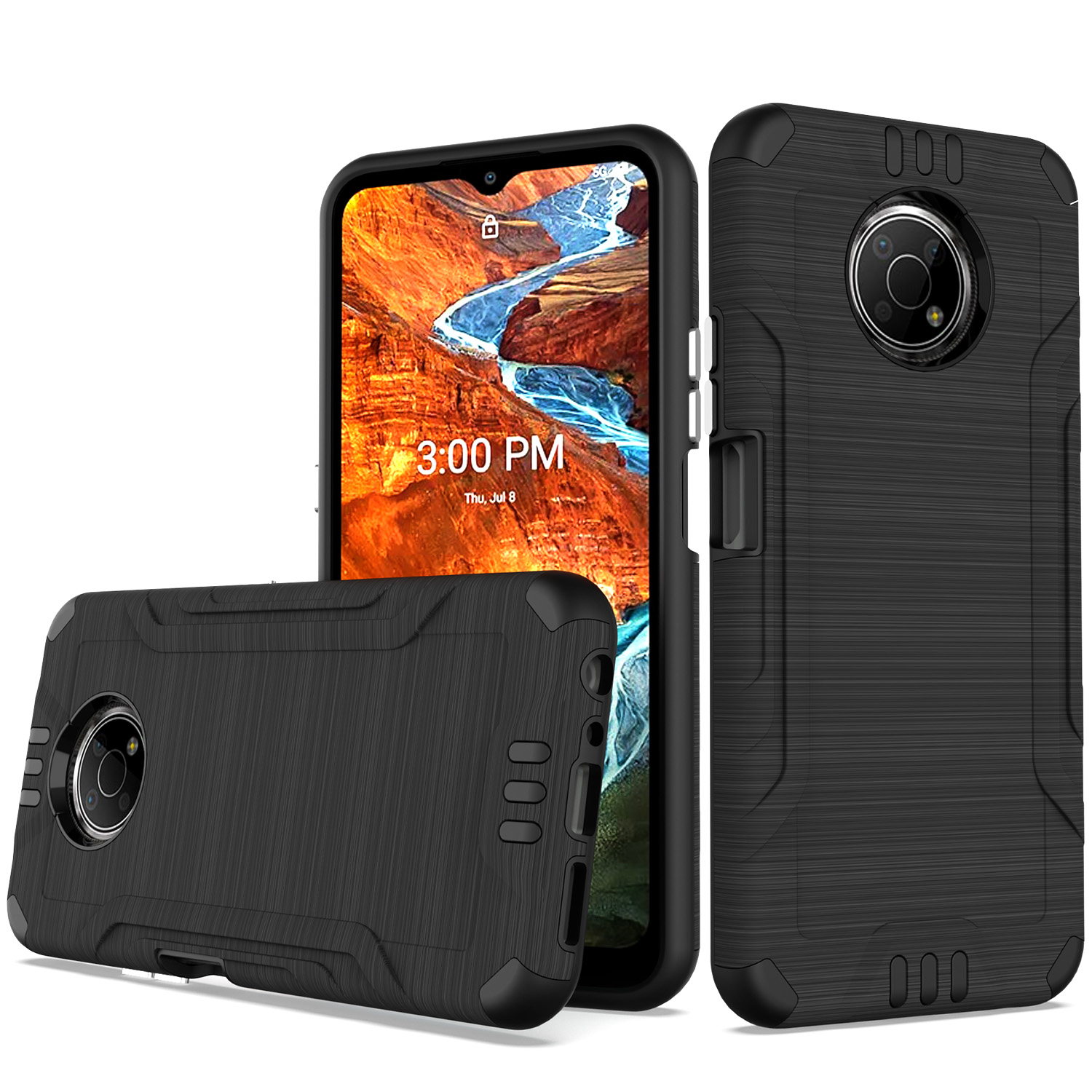 Funda rígida de poliuretano termoplástico con armadura delgada de doble capa para Nokia G300 híbrido - Imagen 11 de 83