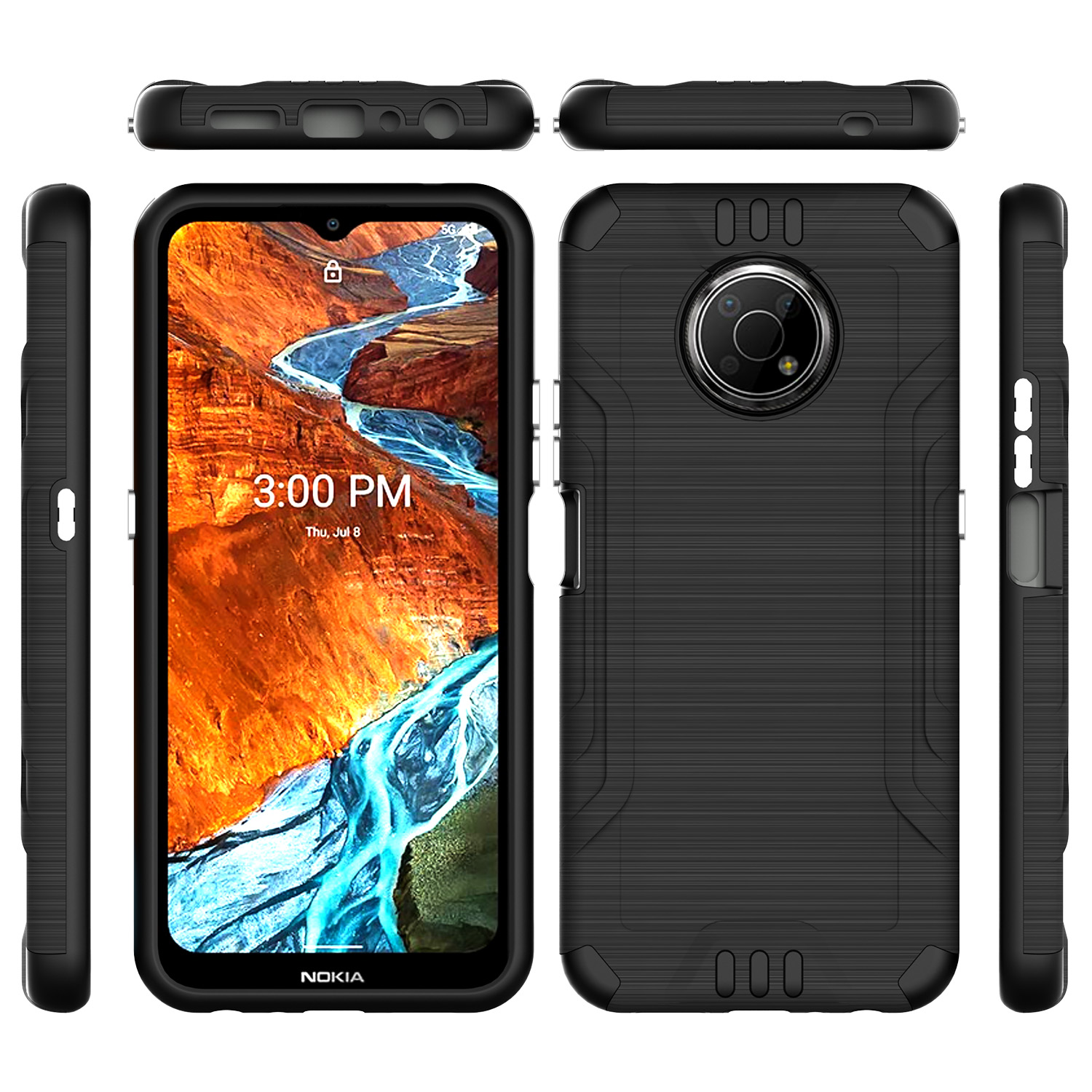 Funda rígida de poliuretano termoplástico con armadura delgada de doble capa para Nokia G300 híbrido - Imagen 12 de 83