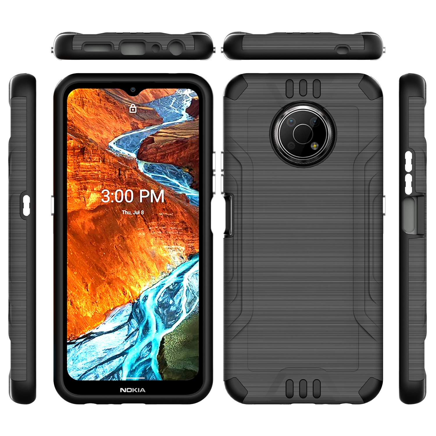 Funda rígida de poliuretano termoplástico con armadura delgada de doble capa para Nokia G300 híbrido - Imagen 31 de 83