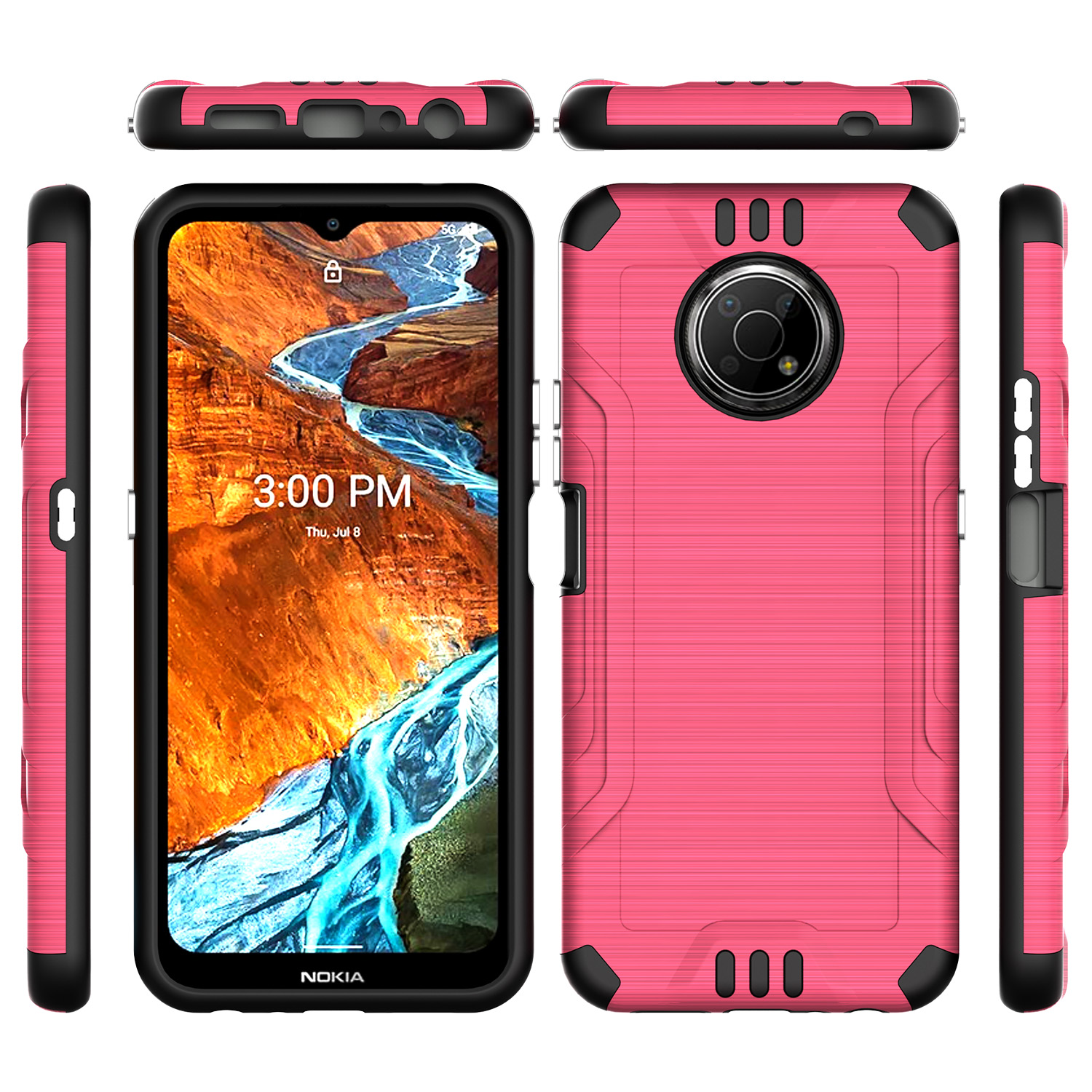 Funda rígida de poliuretano termoplástico con armadura delgada de doble capa para Nokia G300 híbrido - Imagen 49 de 83