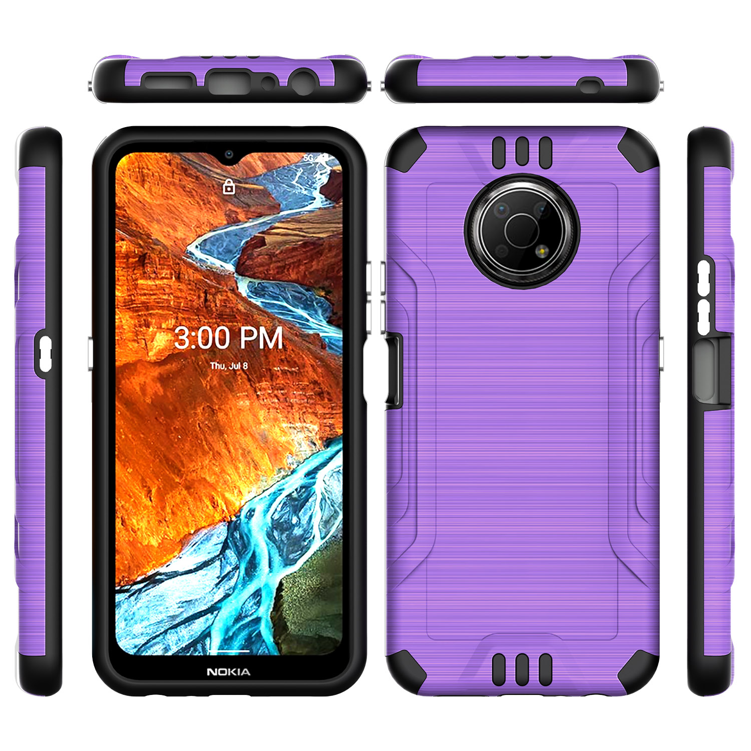 Funda rígida de poliuretano termoplástico con armadura delgada de doble capa para Nokia G300 híbrido - Imagen 76 de 83