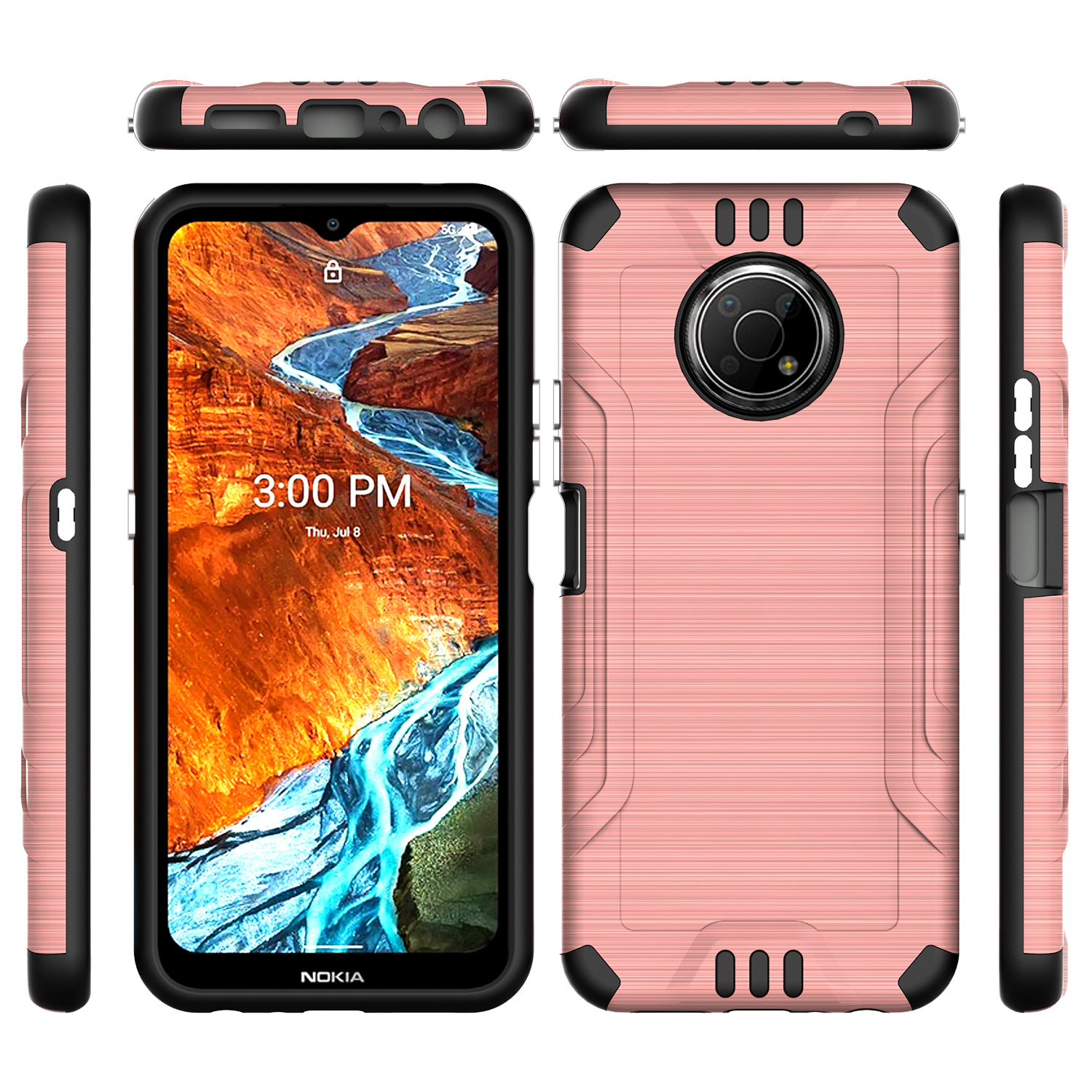 Funda rígida de poliuretano termoplástico con armadura delgada de doble capa para Nokia G300 híbrido - Imagen 67 de 83