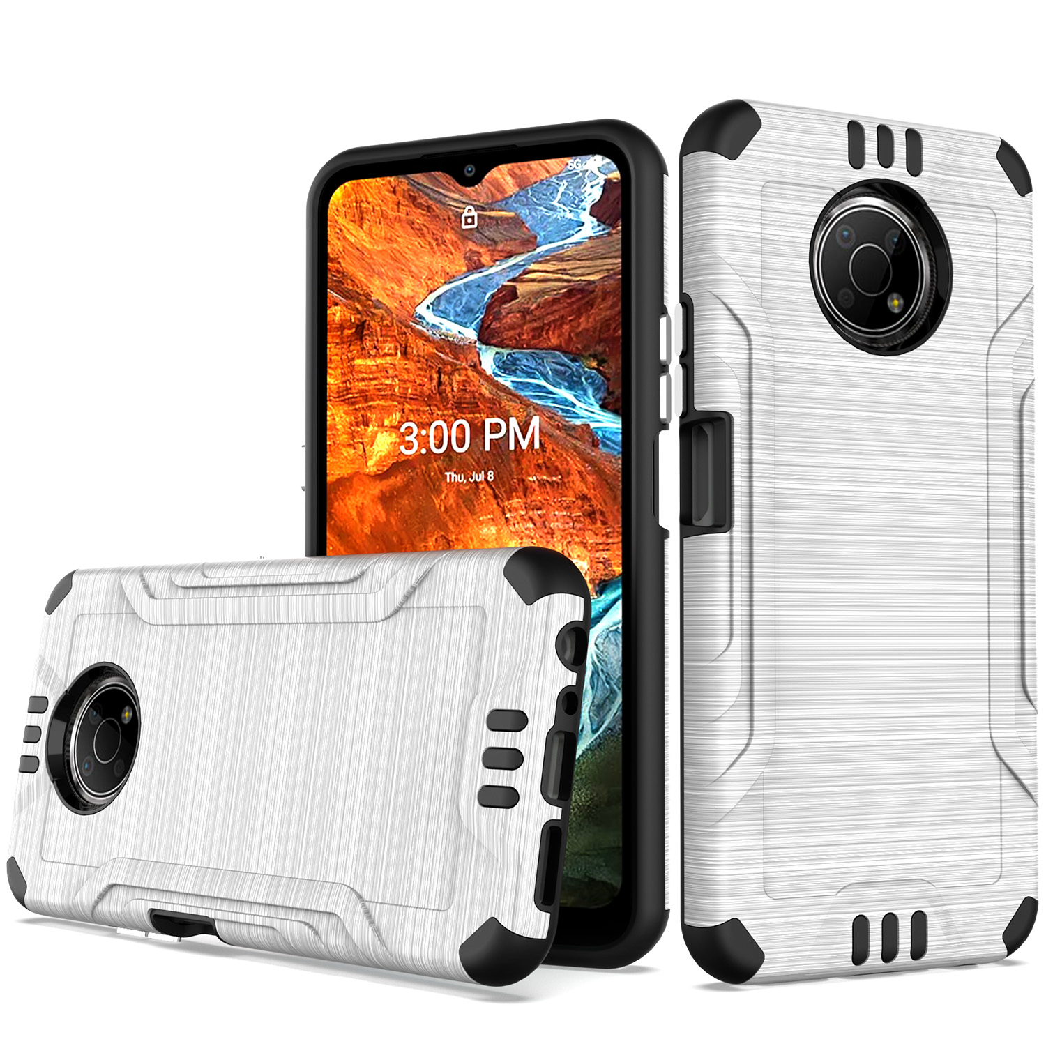 Funda rígida de poliuretano termoplástico con armadura delgada de doble capa para Nokia G300 híbrido - Imagen 57 de 83