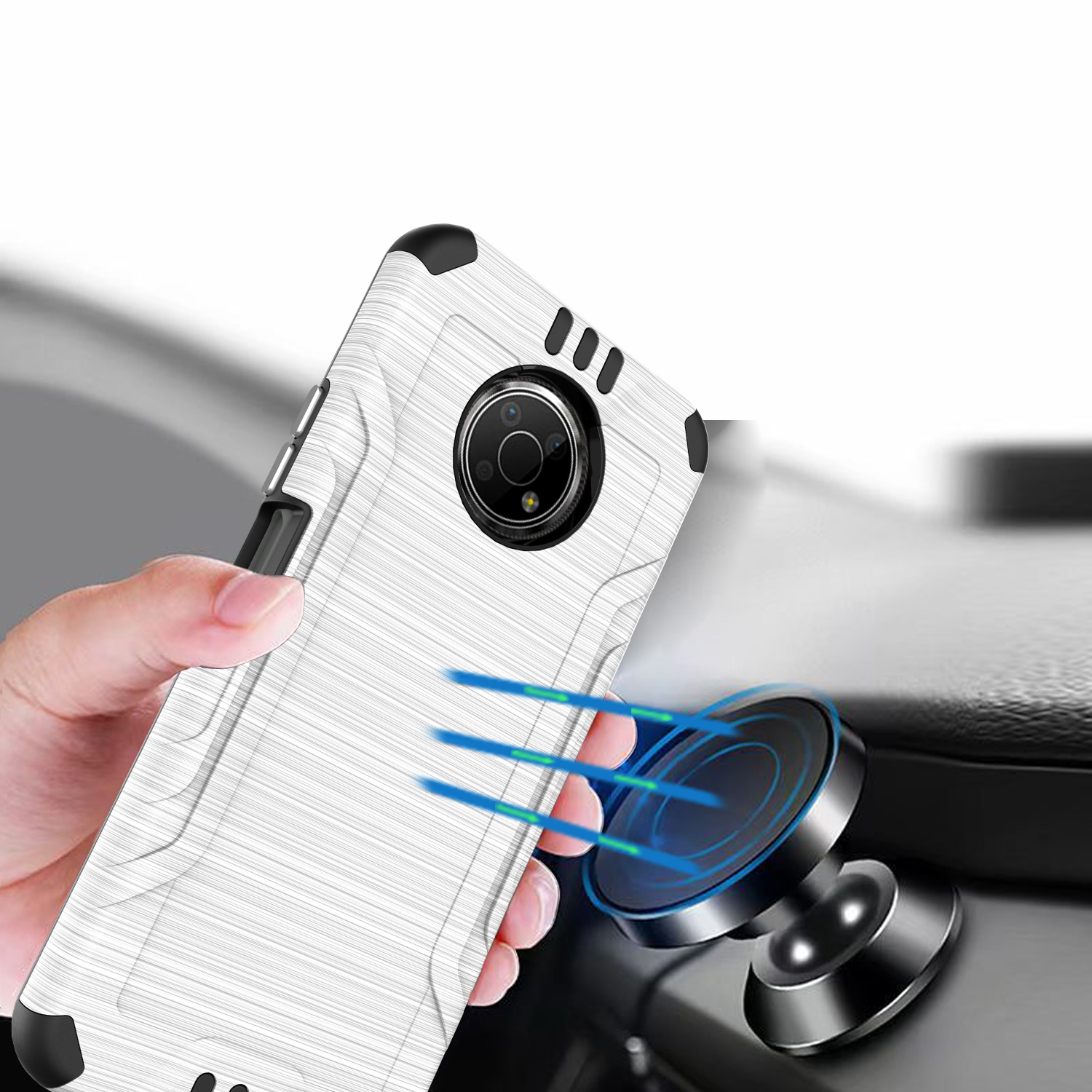 Funda rígida de poliuretano termoplástico con armadura delgada de doble capa para Nokia G300 híbrido - Imagen 60 de 83