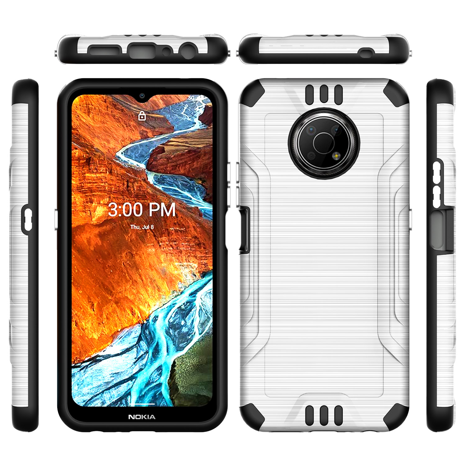Funda rígida de poliuretano termoplástico con armadura delgada de doble capa para Nokia G300 híbrido - Imagen 58 de 83