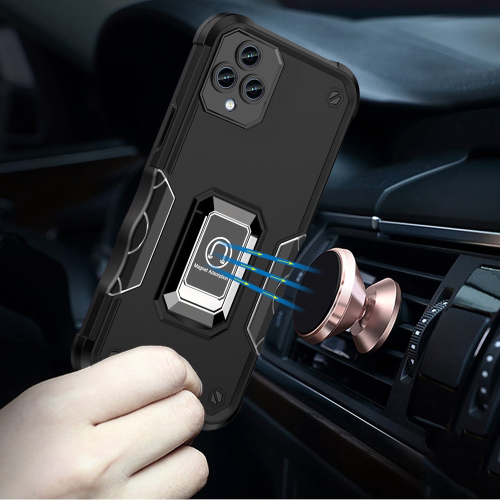 For T-Mobile Revvl 6 Pro 5G /Revvl 6 5G Hybrid Magnetic Ring Stand Case Cover - Picture 11 of 29