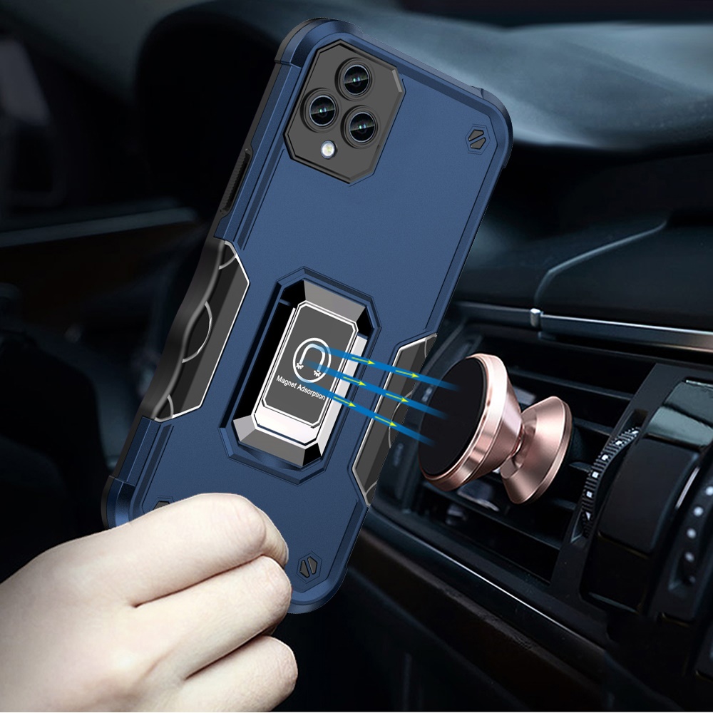 For T-Mobile Revvl 6 Pro 5G /Revvl 6 5G Hybrid Magnetic Ring Stand Case Cover - Picture 18 of 29