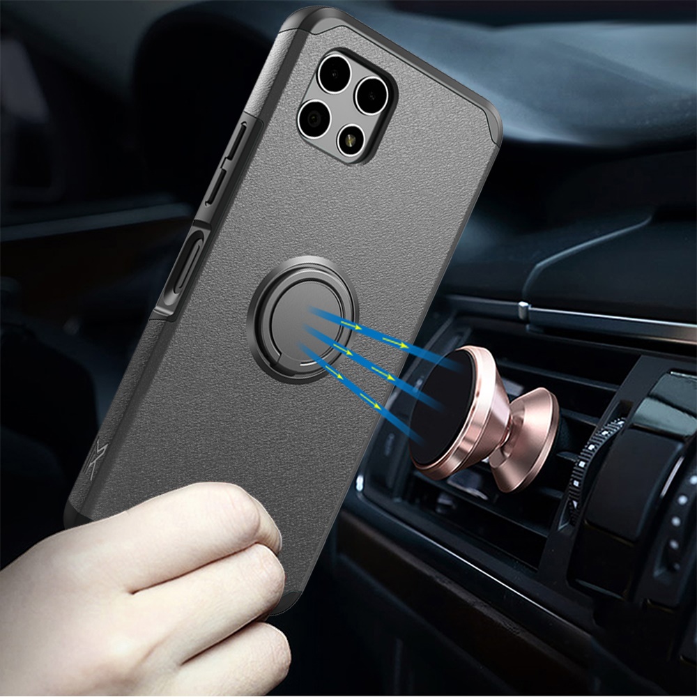 For Revvl 7 5G (T-Mobile) Kickstand Rubber TPU Hybrid with Ring Stand Case Cover - Picture 4 of 66