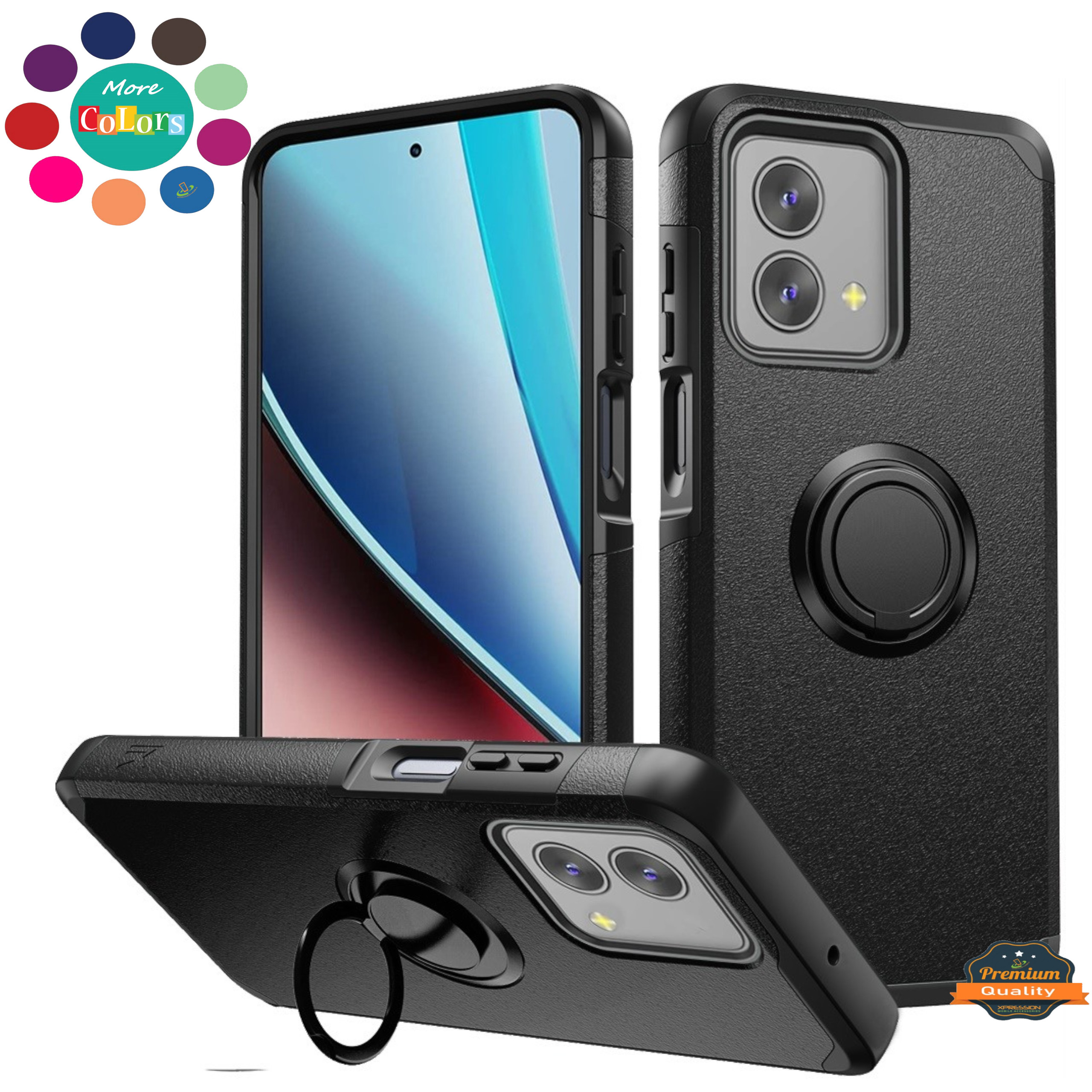 For Revvl 7 5G (T-Mobile) Kickstand Rubber TPU Hybrid with Ring Stand Case Cover - Picture 1 of 66