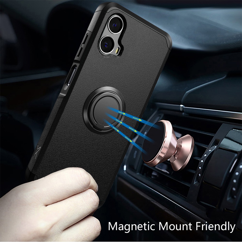 For Revvl 7 5G (T-Mobile) Kickstand Rubber TPU Hybrid with Ring Stand Case Cover - Picture 7 of 66