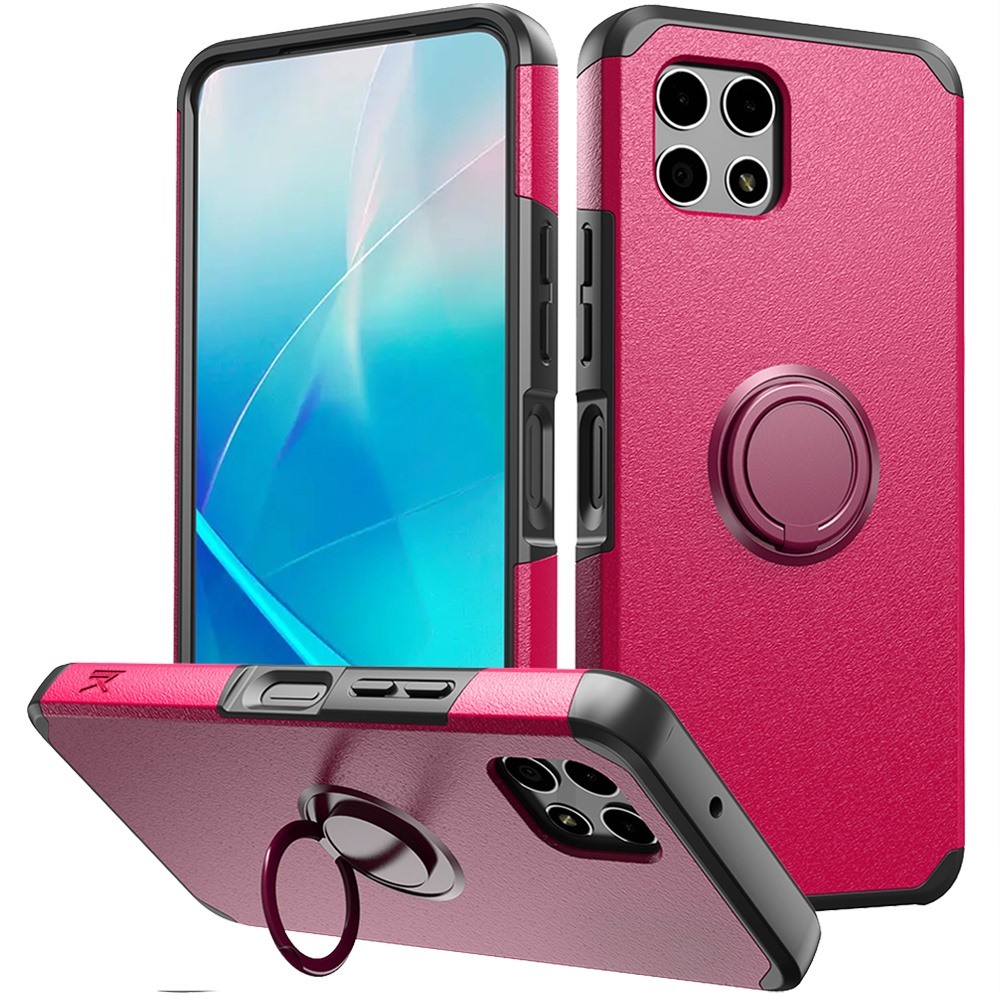 For Revvl 7 5G (T-Mobile) Kickstand Rubber TPU Hybrid with Ring Stand Case Cover - Picture 2 of 66
