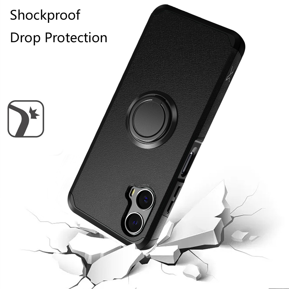 For Revvl 7 5G (T-Mobile) Kickstand Rubber TPU Hybrid with Ring Stand Case Cover - Picture 5 of 66