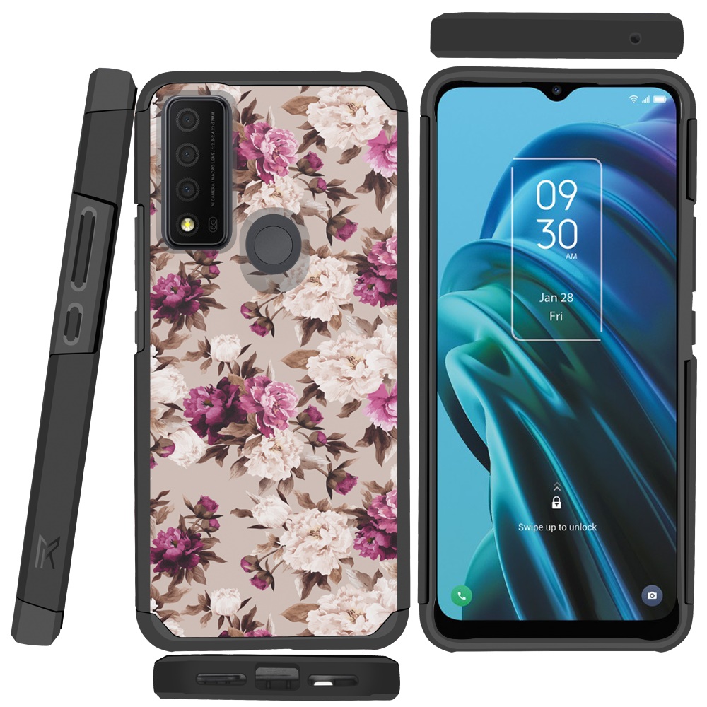 For TCL 30 XE 5G Design Pattern Slim Hard PC + TPU Hybrid Shockproof Case Cover - Picture 13 of 31