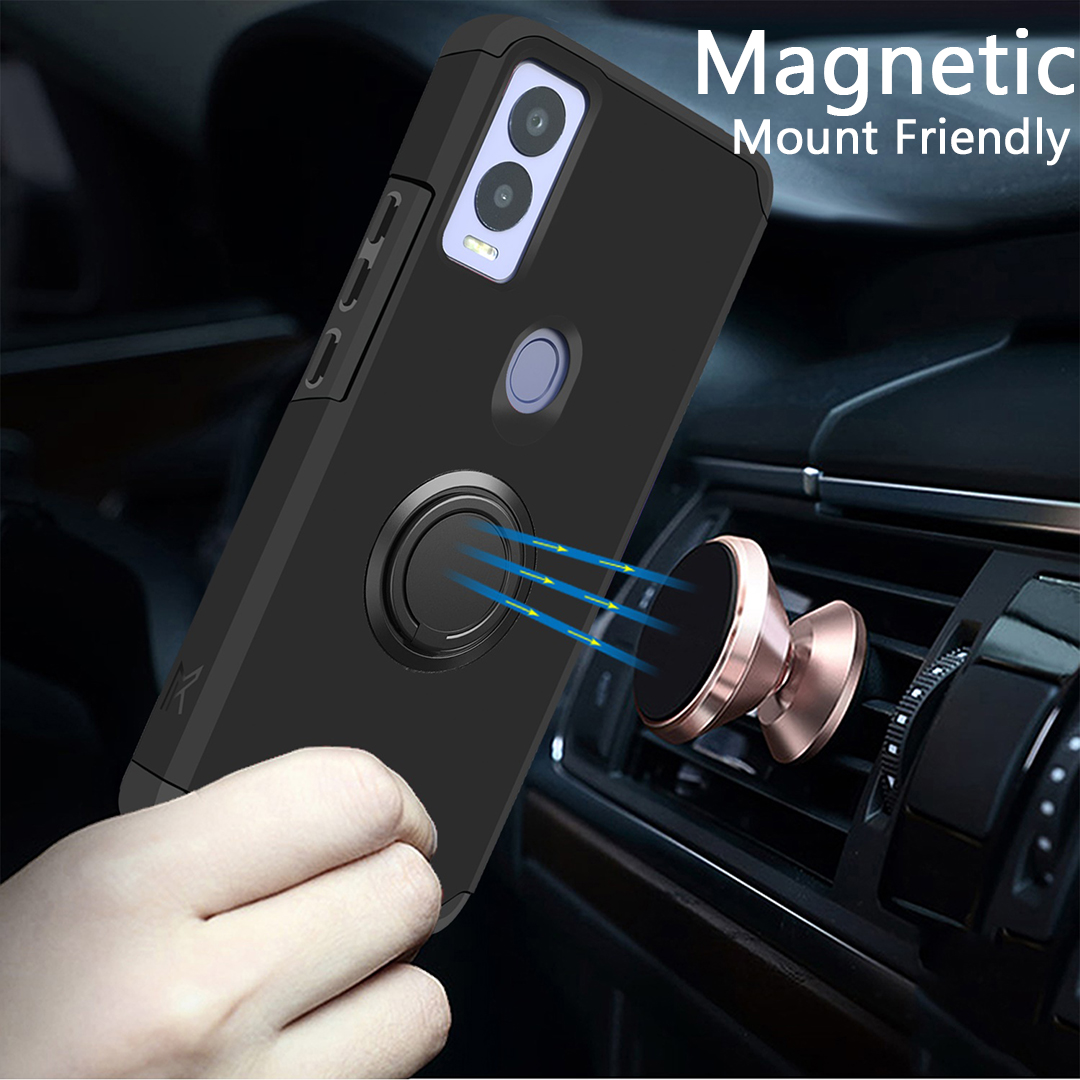 For TCL 50 XL 5G Slim Kickstand Rubber TPU PC Hybrid with Ring Stand Case Cover - Picture 10 of 66