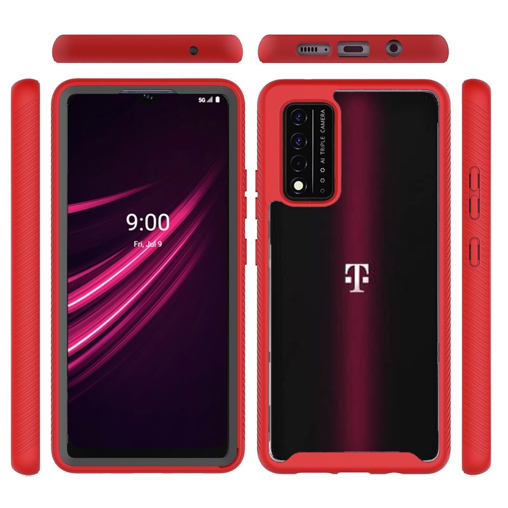 Custodia ibrida resistente trasparente 2 in 1 trasparente per TCL Revvl V Plus 5G T-Mobile - Foto 36 di 50
