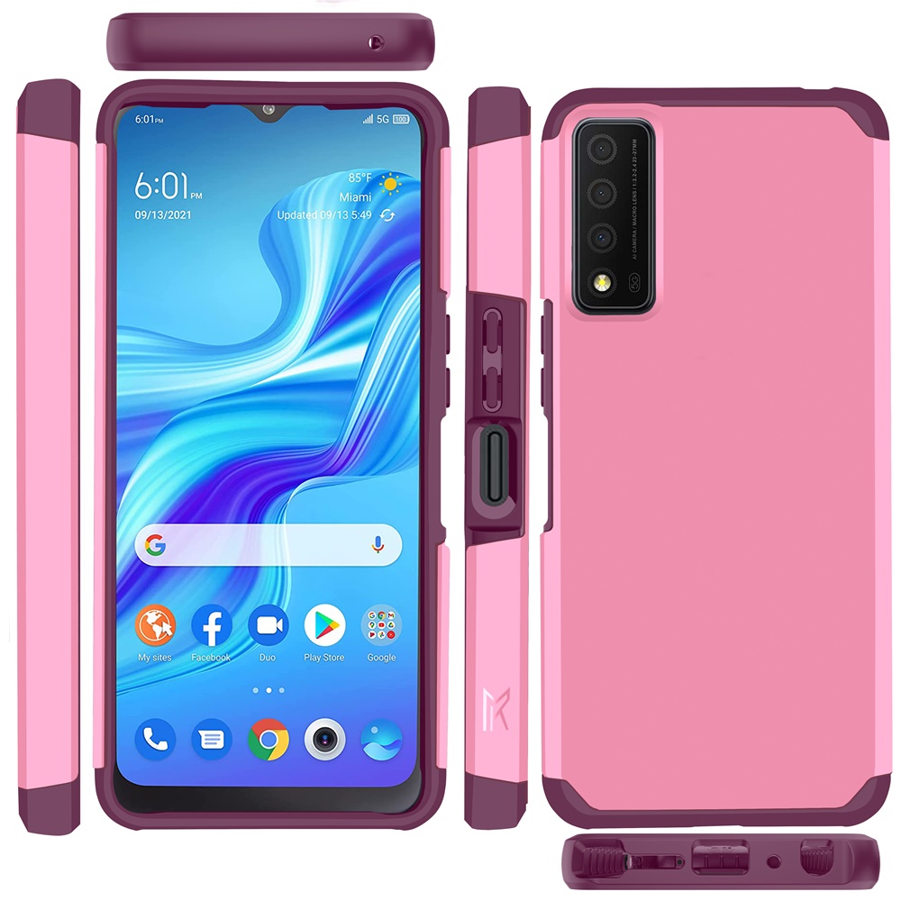 For TCL Stylus 5G Slim Shock Absorption Hybrid Hard PC TPU Gel Rubber Case Cover - Picture 40 of 108