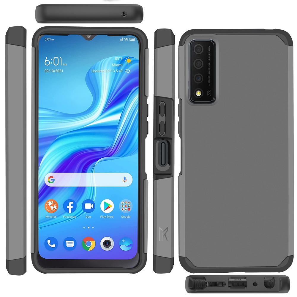 For TCL Stylus 5G Slim Shock Absorption Hybrid Hard PC TPU Gel Rubber Case Cover - Picture 50 of 108