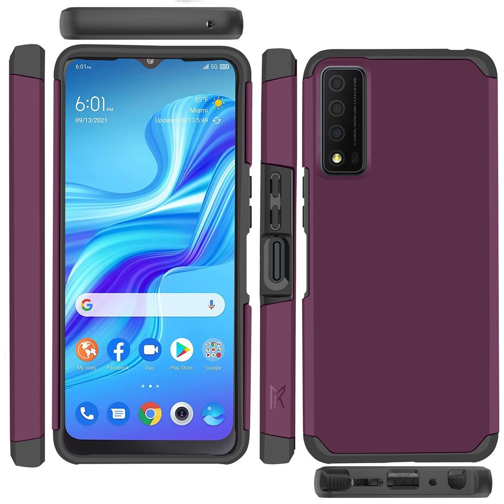 For TCL Stylus 5G Slim Shock Absorption Hybrid Hard PC TPU Gel Rubber Case Cover - Picture 60 of 108