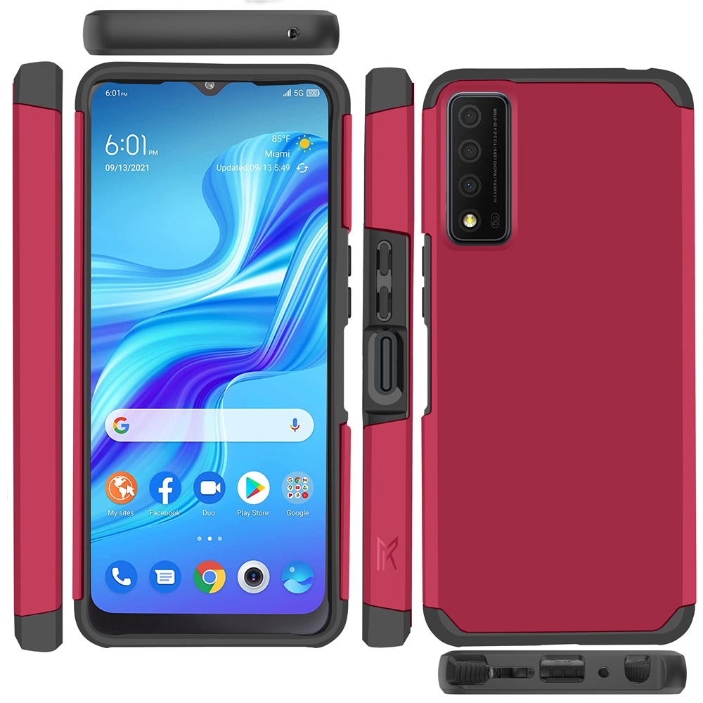 For TCL Stylus 5G Slim Shock Absorption Hybrid Hard PC TPU Gel Rubber Case Cover - Picture 69 of 108
