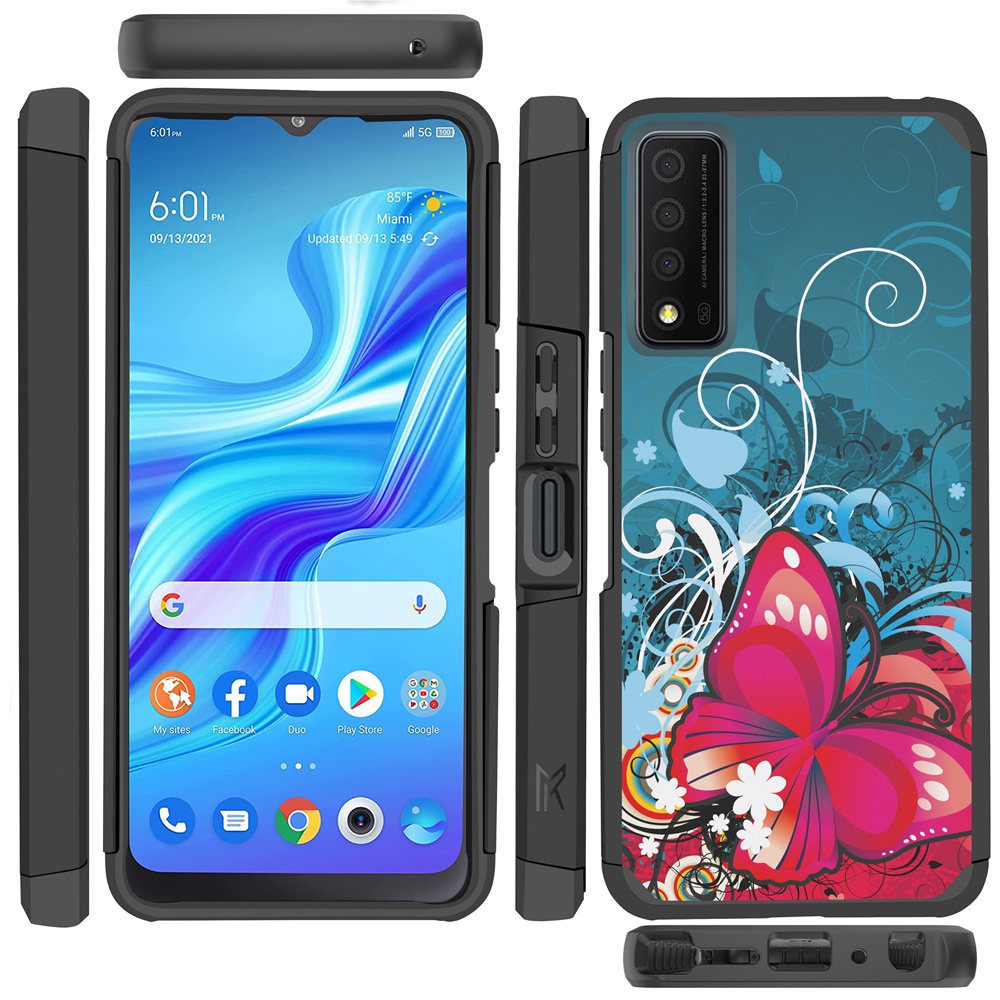 For TCL Stylus 5G Slim Shock Absorption Hybrid Hard PC TPU Gel Rubber Case Cover - Picture 86 of 108