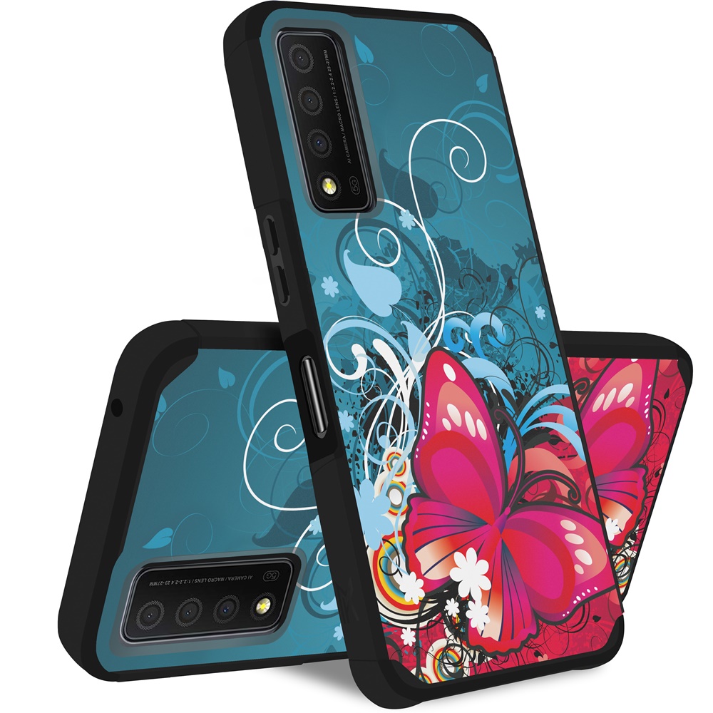 For TCL Stylus 5G Slim Shock Absorption Hybrid Hard PC TPU Gel Rubber Case Cover - Picture 83 of 108