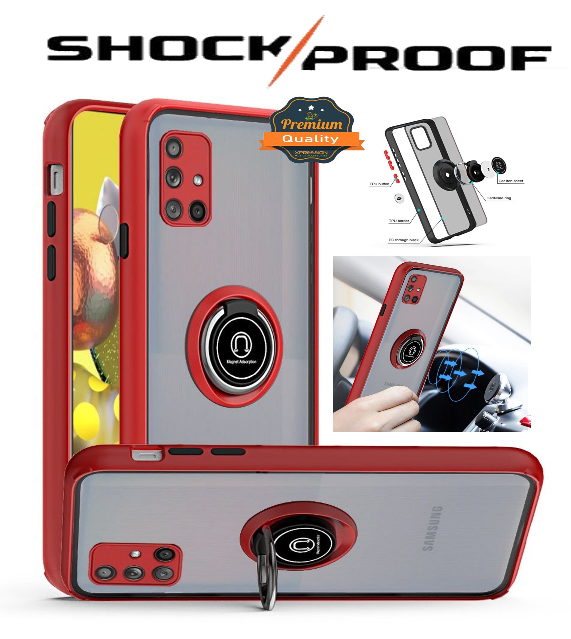 For Wiko Ride 3 Hybrid Shockproof 360° with Magnetic Metal Ring Stand Case Cover - Zdjęcie 18 z 33