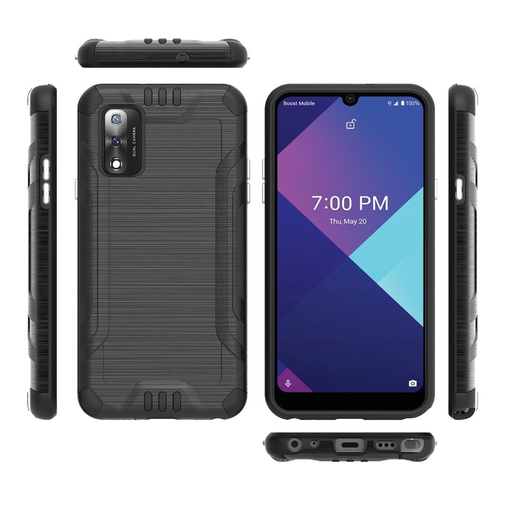 For Wiko Ride 3 Hybrid Dual Layer Case Metallic Brush Shockproof Rubber Cover - Imagen 13 de 84
