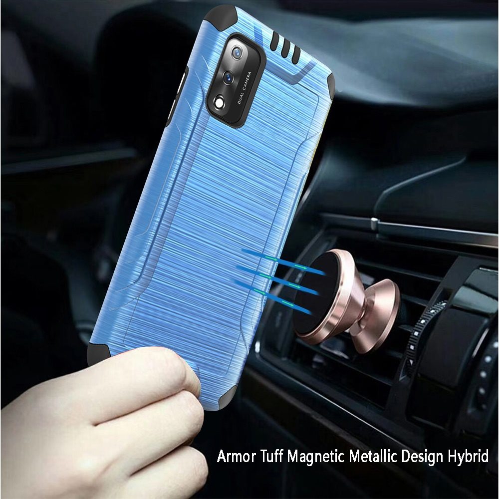 For Wiko Ride 3 Hybrid Dual Layer Case Metallic Brush Shockproof Rubber Cover - Imagen 25 de 84