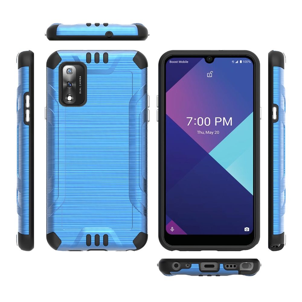 For Wiko Ride 3 Hybrid Dual Layer Case Metallic Brush Shockproof Rubber Cover - Imagen 23 de 84