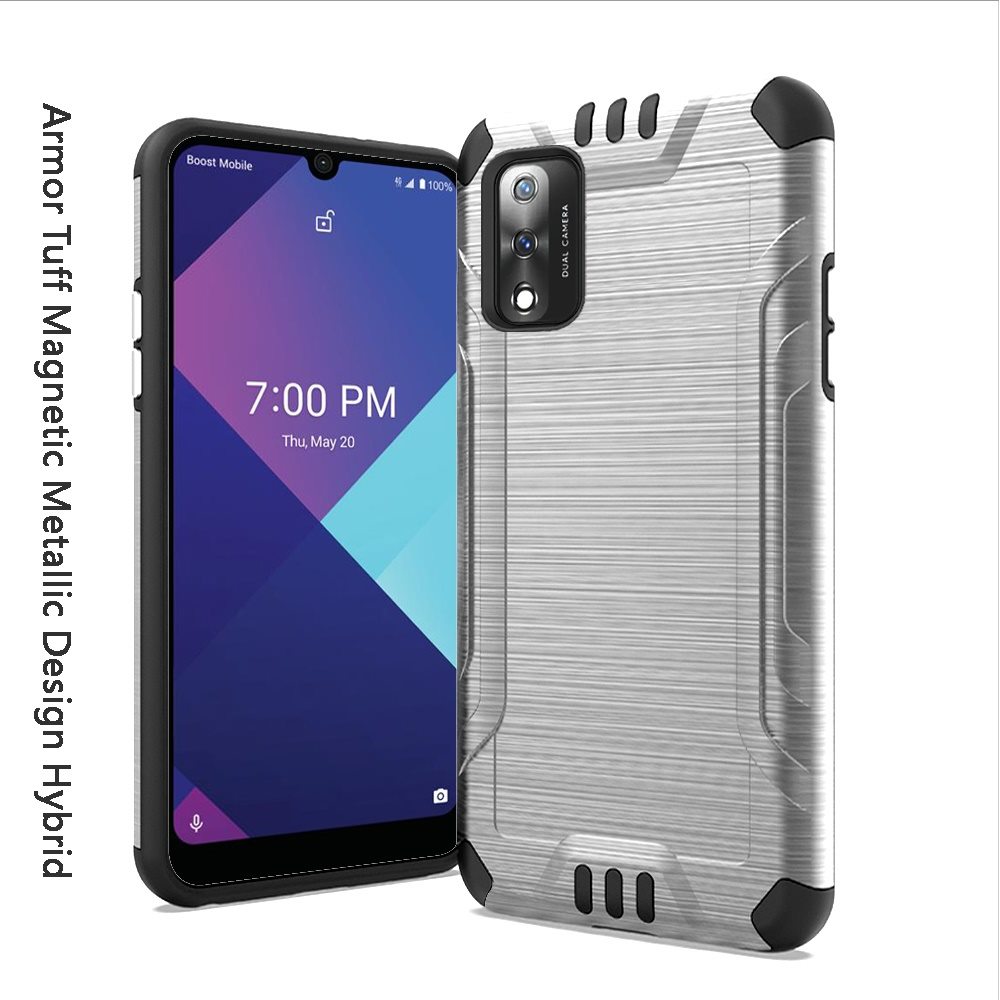 For Wiko Ride 3 Hybrid Dual Layer Case Metallic Brush Shockproof Rubber Cover - Imagen 31 de 84