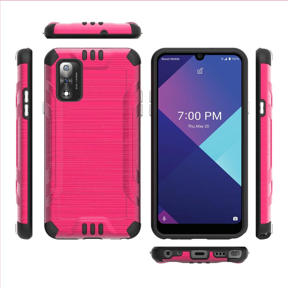 For Wiko Ride 3 Hybrid Dual Layer Case Metallic Brush Shockproof Rubber Cover - Imagen 50 de 84