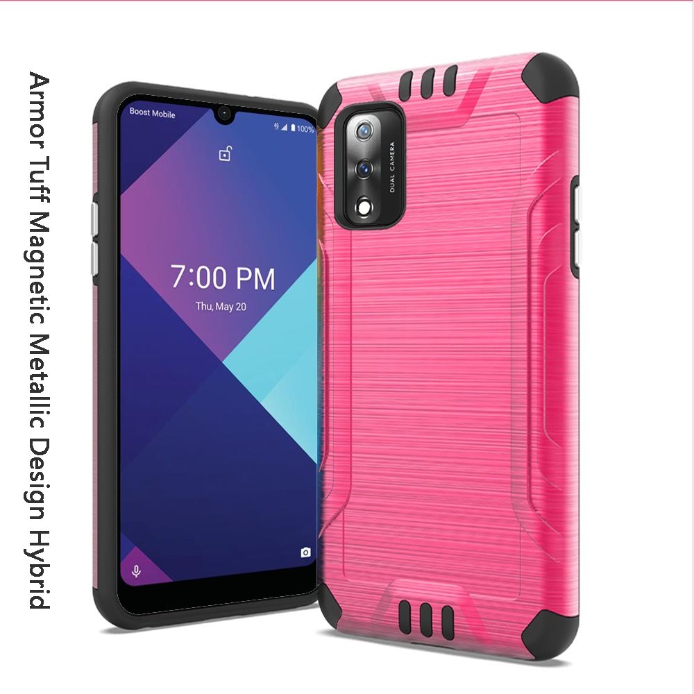 For Wiko Ride 3 Hybrid Dual Layer Case Metallic Brush Shockproof Rubber Cover - Imagen 49 de 84