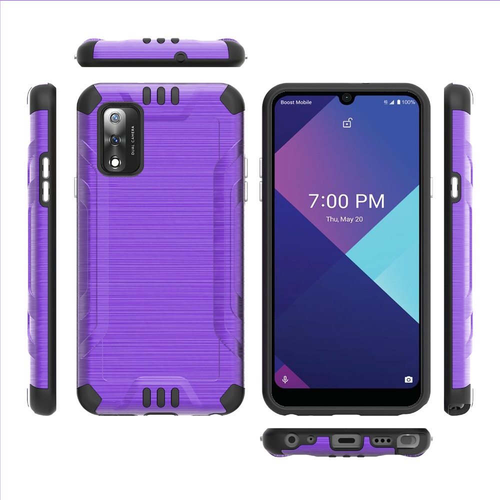 For Wiko Ride 3 Hybrid Dual Layer Case Metallic Brush Shockproof Rubber Cover - Imagen 77 de 84