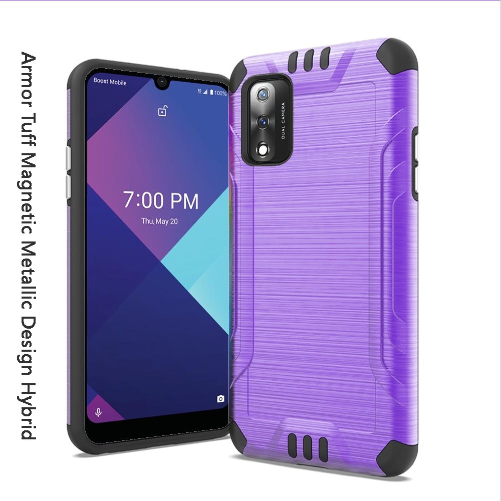 For Wiko Ride 3 Hybrid Dual Layer Case Metallic Brush Shockproof Rubber Cover - Imagen 76 de 84