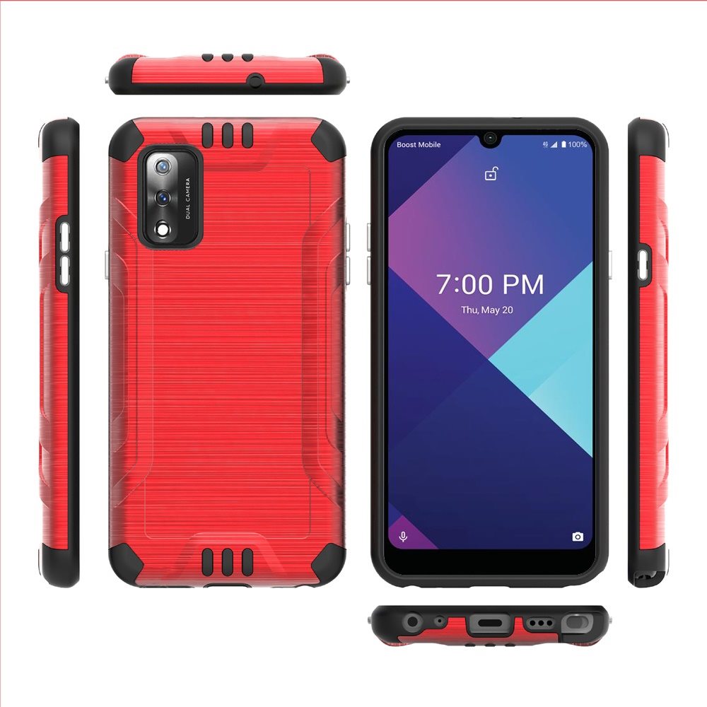 For Wiko Ride 3 Hybrid Dual Layer Case Metallic Brush Shockproof Rubber Cover - Imagen 41 de 84