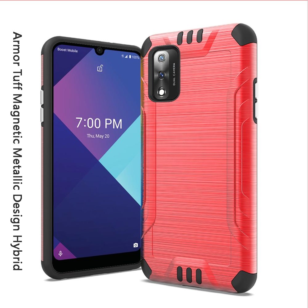 For Wiko Ride 3 Hybrid Dual Layer Case Metallic Brush Shockproof Rubber Cover - Imagen 40 de 84
