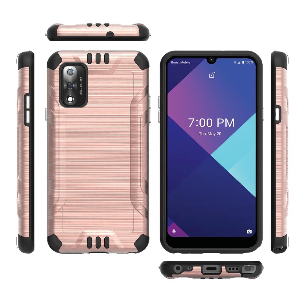 For Wiko Ride 3 Hybrid Dual Layer Case Metallic Brush Shockproof Rubber Cover - Imagen 68 de 84