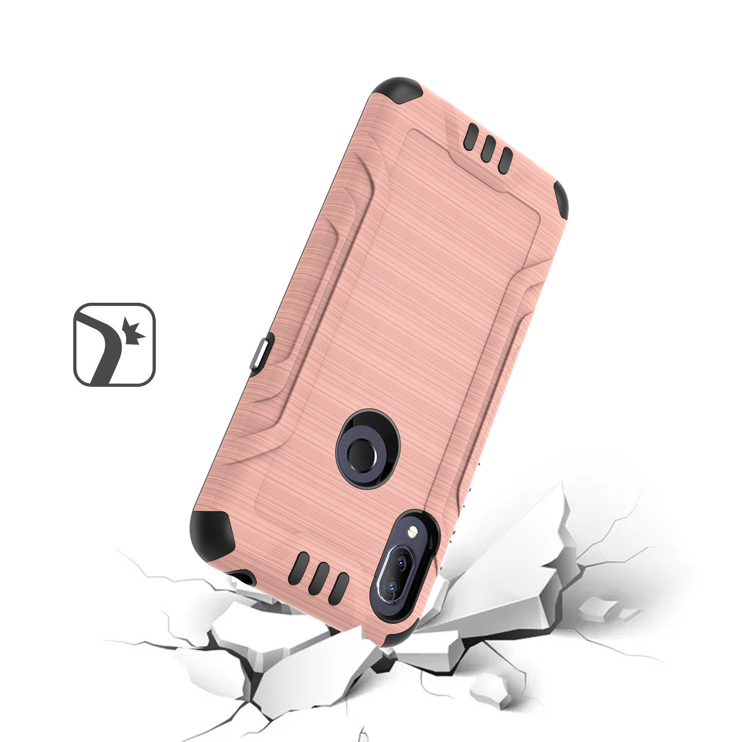 For Wiko Ride 3 Hybrid Dual Layer Case Metallic Brush Shockproof Rubber Cover - Imagen 71 de 84