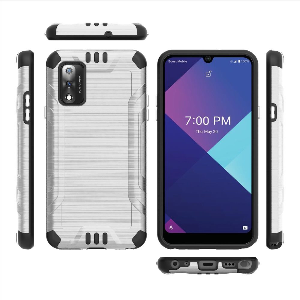 For Wiko Ride 3 Hybrid Dual Layer Case Metallic Brush Shockproof Rubber Cover - Imagen 59 de 84