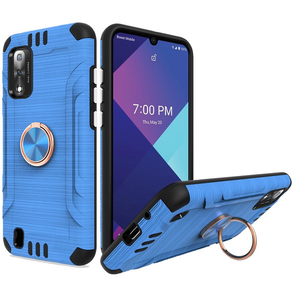 For Wiko Ride 3 Hybrid Rotating Ring Holder Stand Rubber Armor TPU Case Cover - Photo 18 sur 42