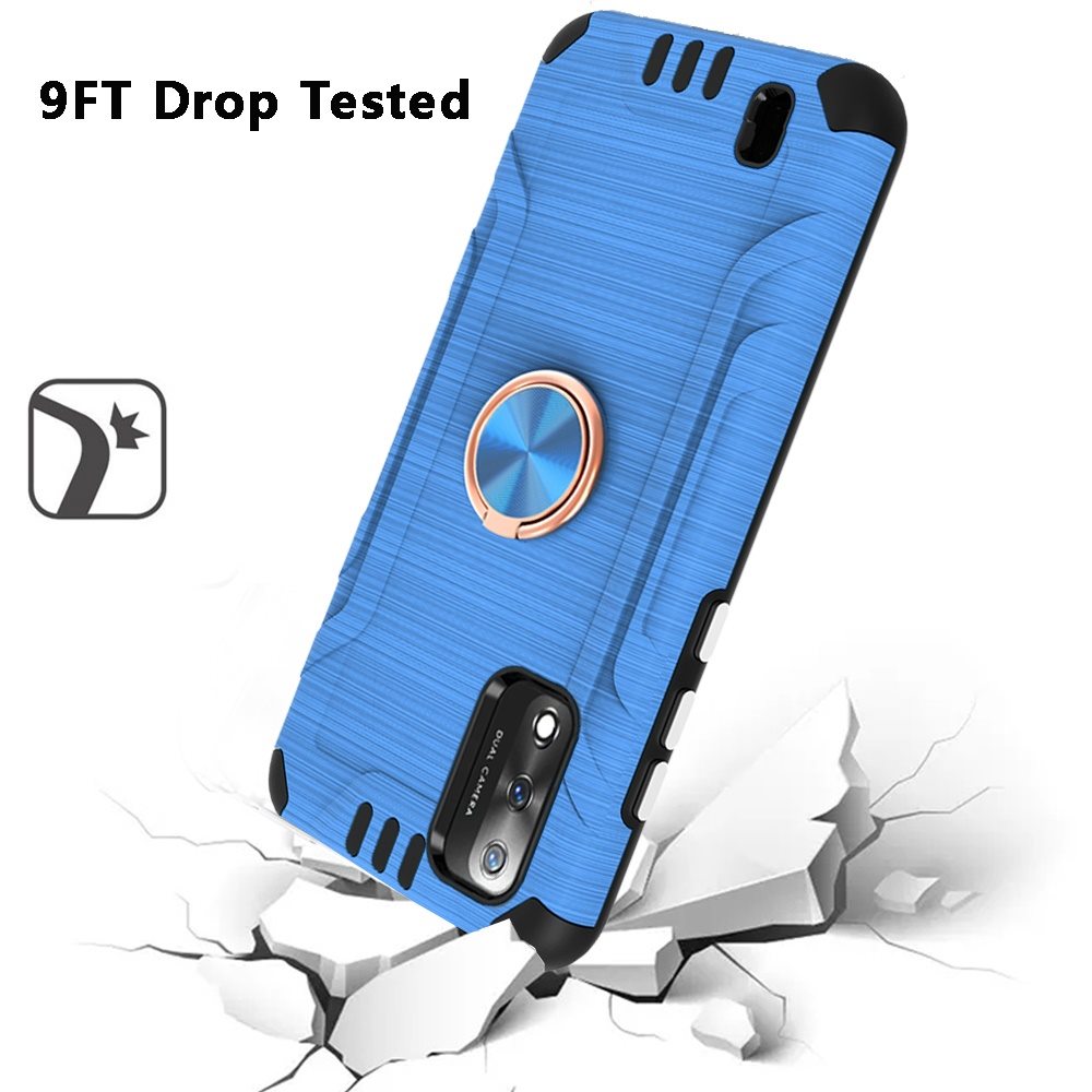 For Wiko Ride 3 Hybrid Rotating Ring Holder Stand Rubber Armor TPU Case Cover - Photo 13 sur 42