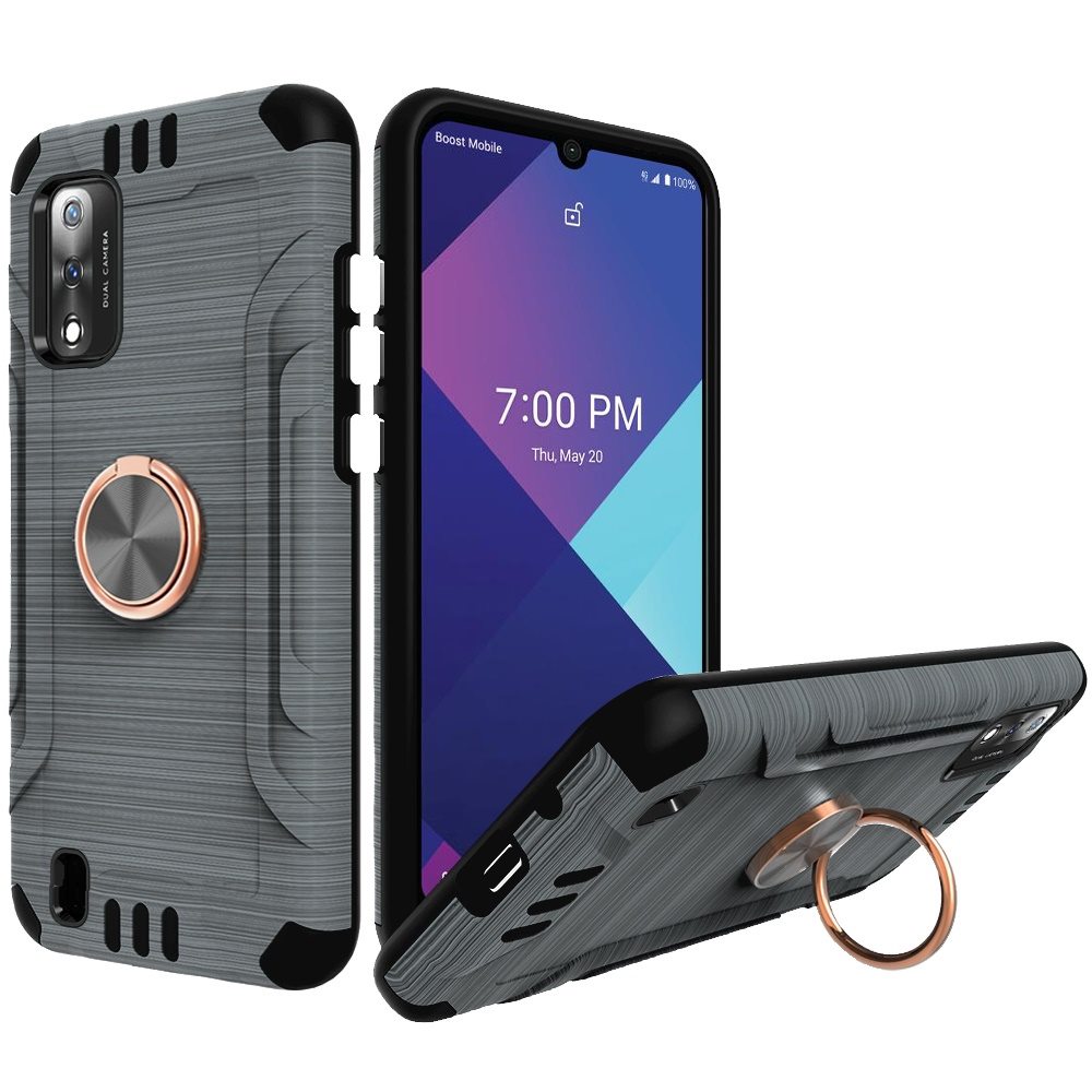 For Wiko Ride 3 Hybrid Rotating Ring Holder Stand Rubber Armor TPU Case Cover - Photo 20 sur 42