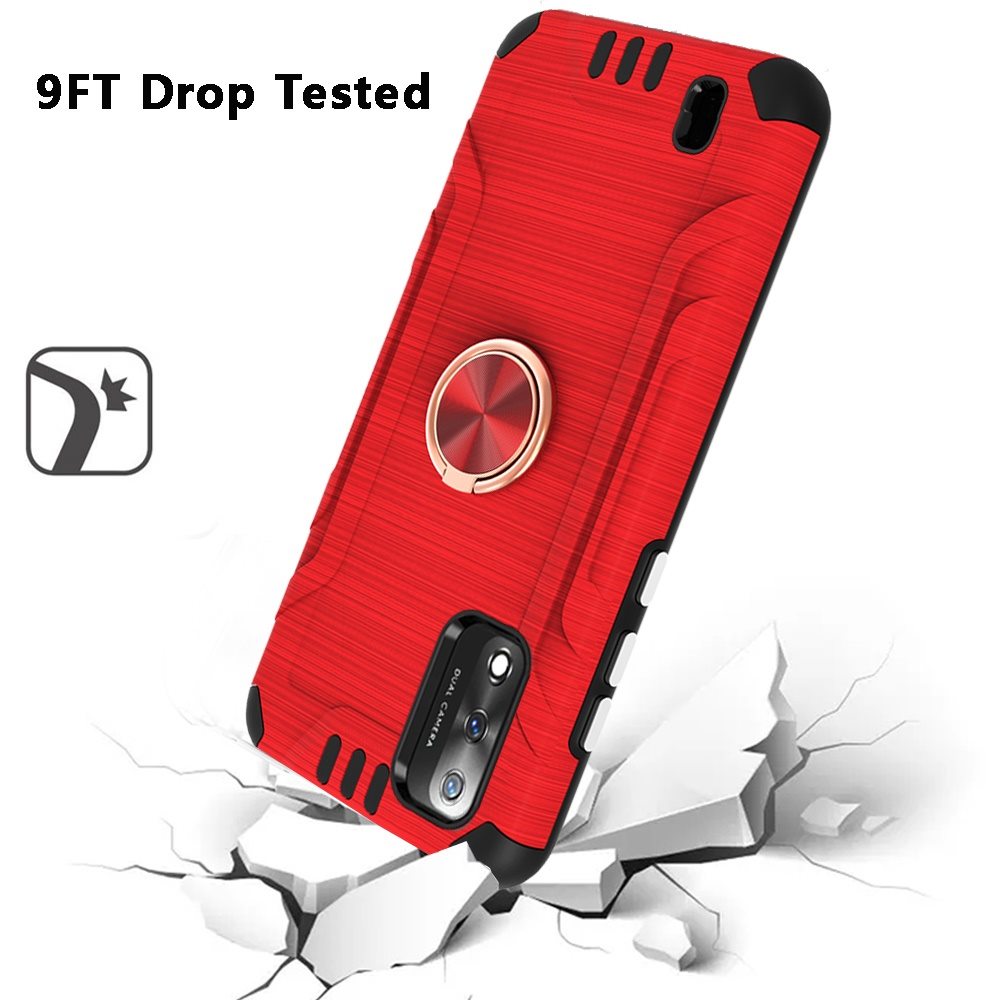 For Wiko Ride 3 Hybrid Rotating Ring Holder Stand Rubber Armor TPU Case Cover - Photo 25 sur 42