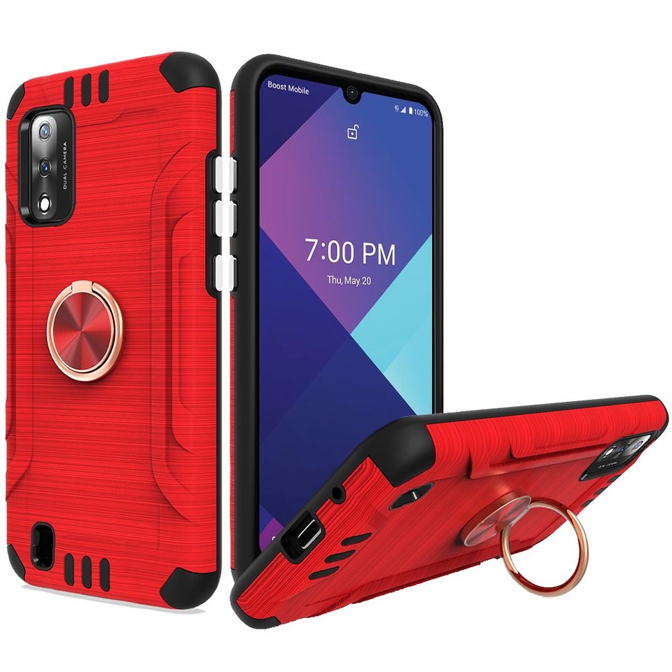 For Wiko Ride 3 Hybrid Rotating Ring Holder Stand Rubber Armor TPU Case Cover - Photo 30 sur 42
