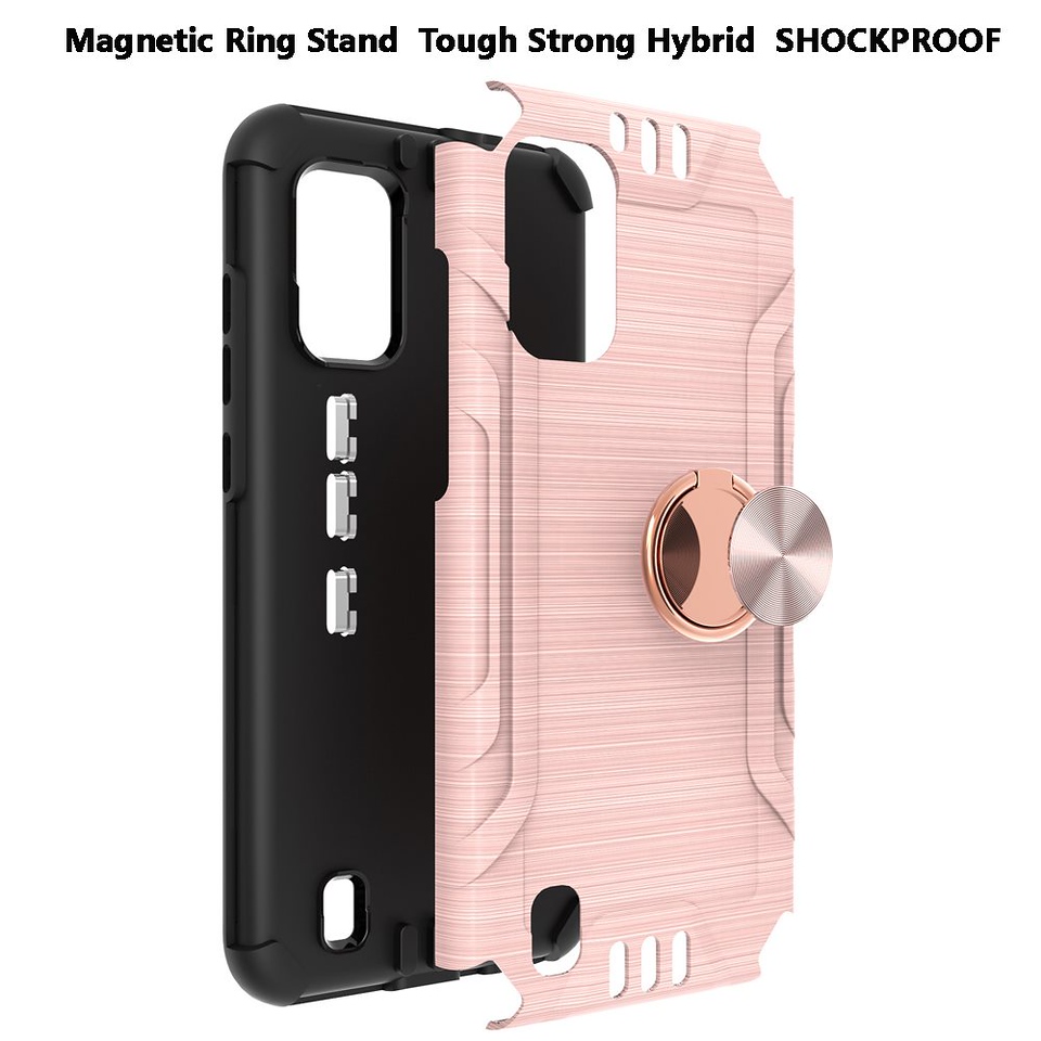 For Wiko Ride 3 Hybrid Rotating Ring Holder Stand Rubber Armor TPU Case Cover - Photo 35 sur 42