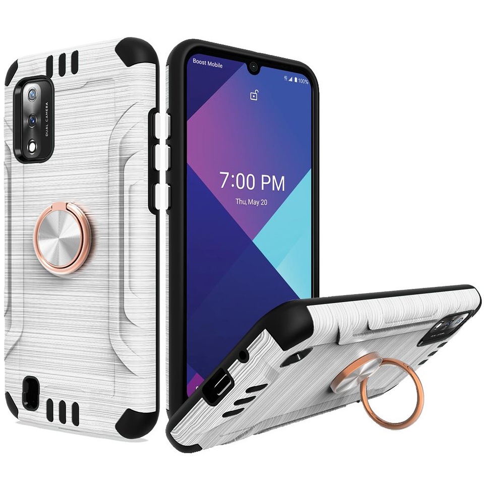 For Wiko Ride 3 Hybrid Rotating Ring Holder Stand Rubber Armor TPU Case Cover - Photo 42 sur 42