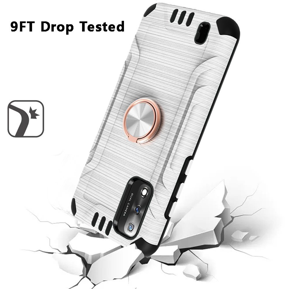 For Wiko Ride 3 Hybrid Rotating Ring Holder Stand Rubber Armor TPU Case Cover - Photo 37 sur 42