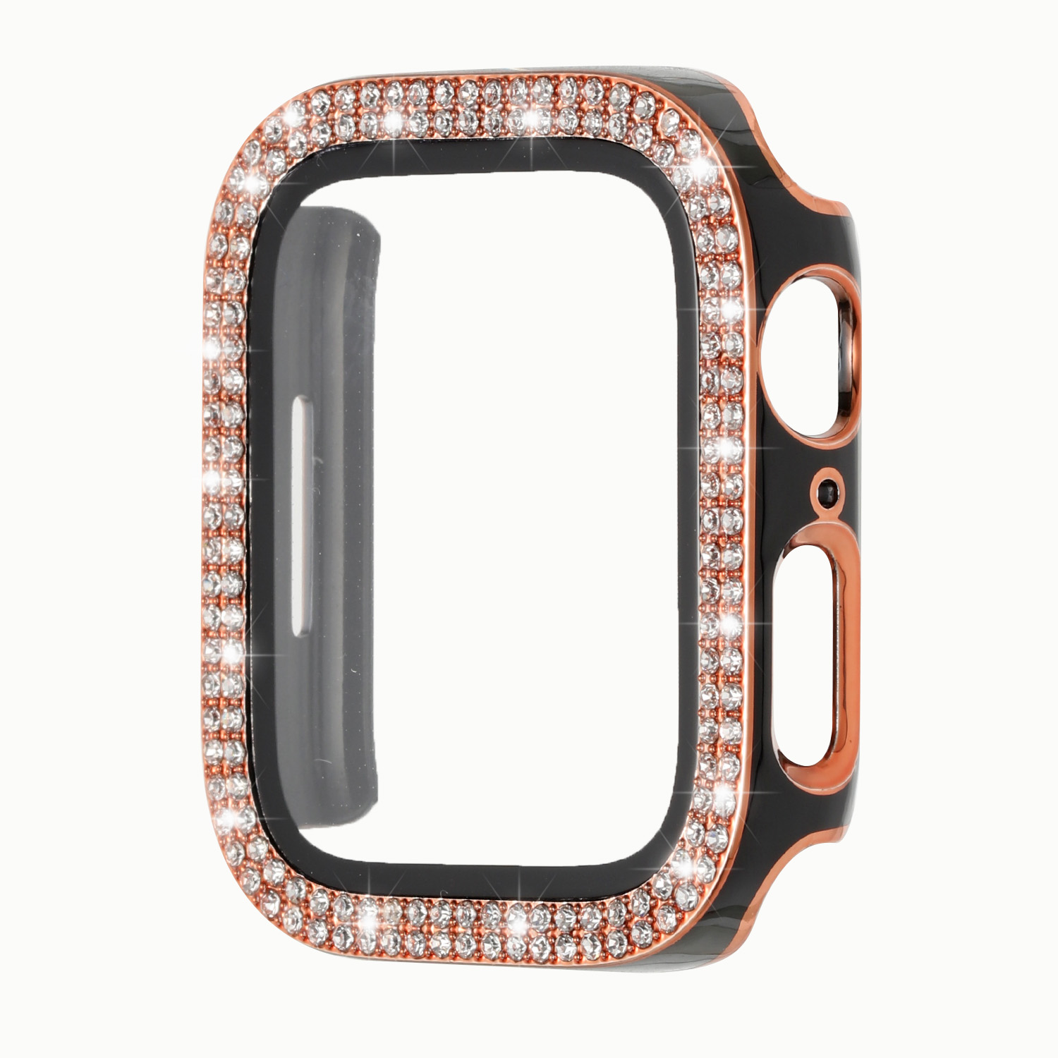For Apple Watch Series 7/6/SE/5/4/3/2/1 Diamond Case Tempered Glass Screen Cover - Picture 16 of 25