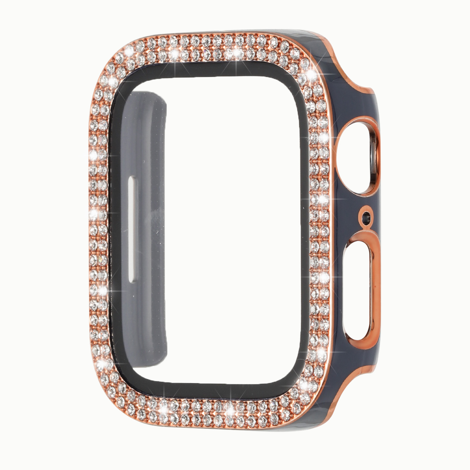For Apple Watch Series 7/6/SE/5/4/3/2/1 Diamond Case Tempered Glass Screen Cover - Picture 19 of 25